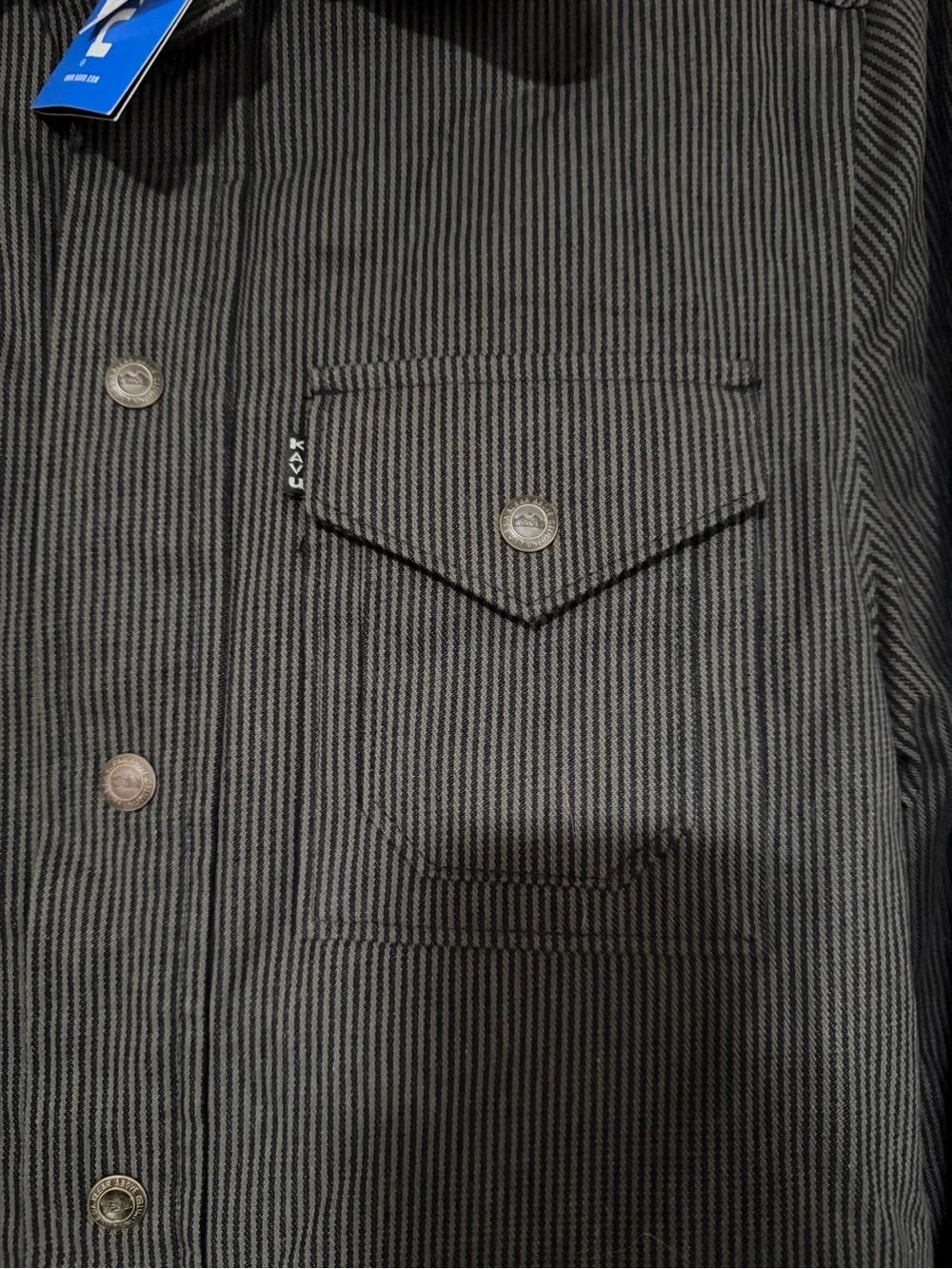 NWT Kavu Men OliveGreen/Black Pinstriped Shirt Jacket Size Small